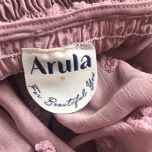 ARULA dusty rose Swiss dot sleeveless chiffon summer maxi dress size B 18-20 - Picture 12 of 14